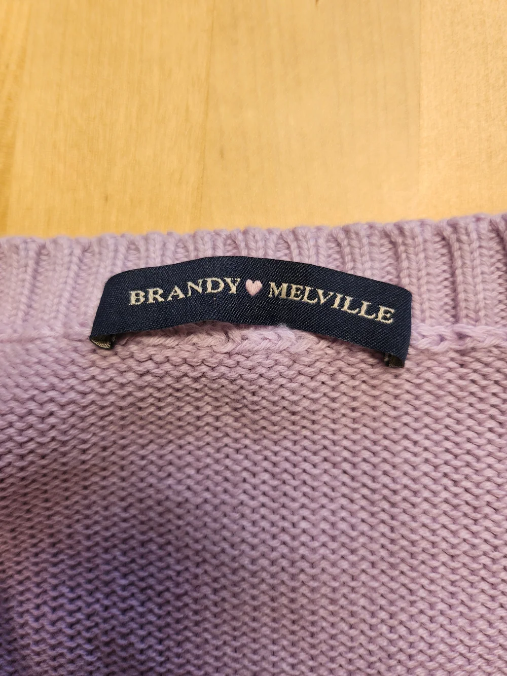 Brandy Melville 100% Cotton Pastel Lavender V-Neck Knit Sweater Vest
